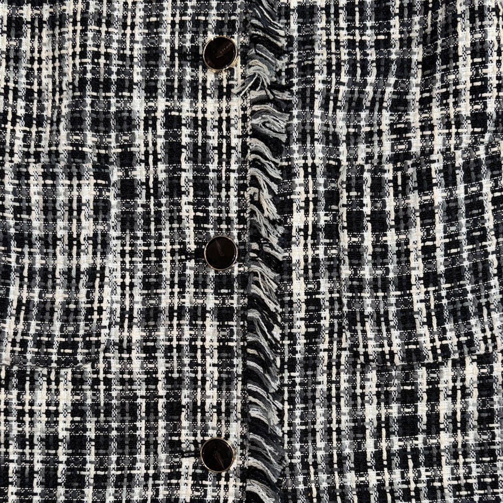 Kate Spade Black and White Tweed pea coat - Picture 3 of 5
